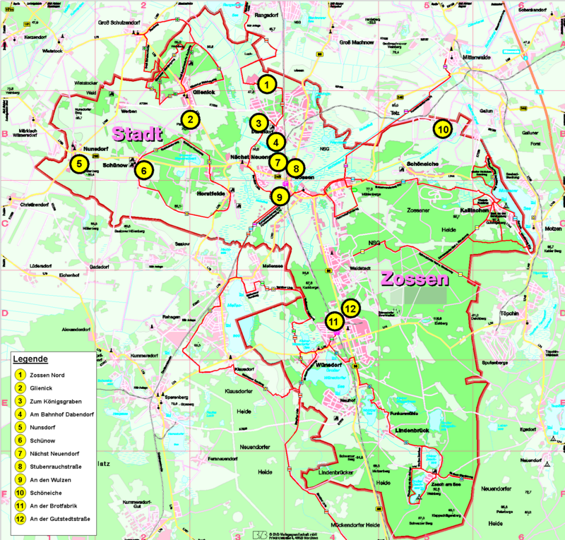 Stadt Zossen: Übersicht Gewerbegebiete